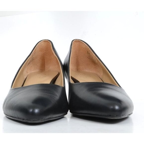 NATURALIZER Women's 9 WIDE Width Carmen Black Leather Pointy Toe Pumps - Picture 7 of 10